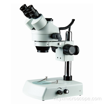 7x-45x trinoculaire stereomicroscoop met halogeenlamp met bodem